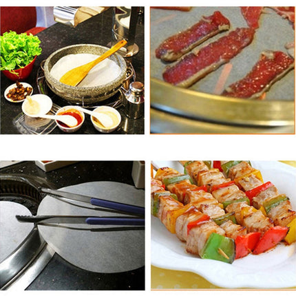 Household Food Grade Aluminum Alloy Kitchen Non-stick Coating Pressure Meat Patty Cake Hamburger Mold with 40 PCS Sided Silicone Papers, 1PC Black Handle