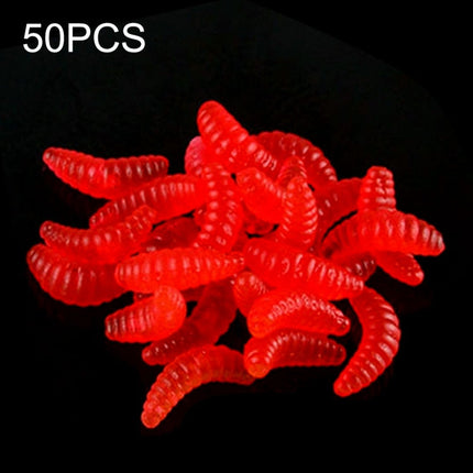 HENGJIA SO106 50 PCS 20mm Simulation Bread Bait Worms Crescent Soft Bait Horseback Fish Worm Bait Fishing Gear