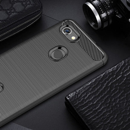 Brushed Texture Carbon Fiber Shockproof TPU Case for Google Pixel 3 Lite