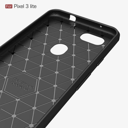 Brushed Texture Carbon Fiber Shockproof TPU Case for Google Pixel 3 Lite