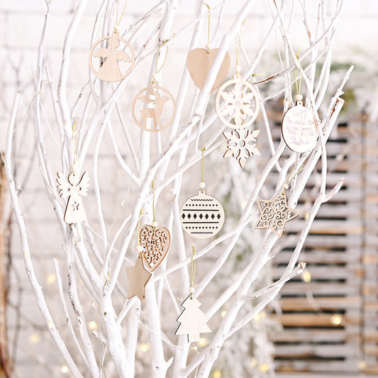 Christmas Decorations Transparent Boxed Wooden Pendant