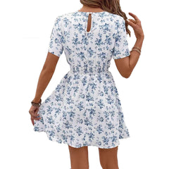 Casual Fashion Printing Tight Waist Dress