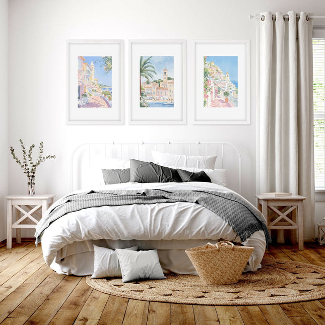 Above The Bed Wall Decor | Set of 3 Beach Decor Wall art Prints