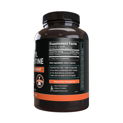 Pure Original Ingredients Acetyl L-Carnitine (365 Capsules) No Magnesium Or Rice Fillers, Always Pure, Lab Verified