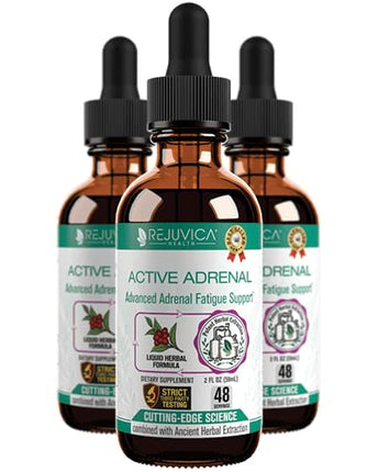 Rejuvica Health Active Adrenal - Advanced Adrenal Support Tincture - Liquid for Easy Absorption