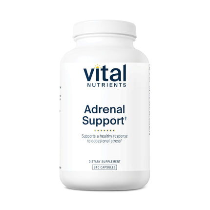 Vital Nutrients Adrenal Support - Stress Response & Energy Support, Gluten Free, 240 Capsules