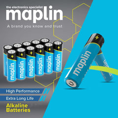 Maplin 40x AA LR6 7 Year Shelf Life High Performance 1.5V Alkaline Batteries with Universal Battery Tester