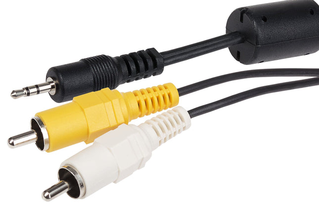 Maplin 2.5mm 3 Pole Jack Plug to Twin 2 Pole RCA Phono Jack Plug Cable - Black, 1.8m