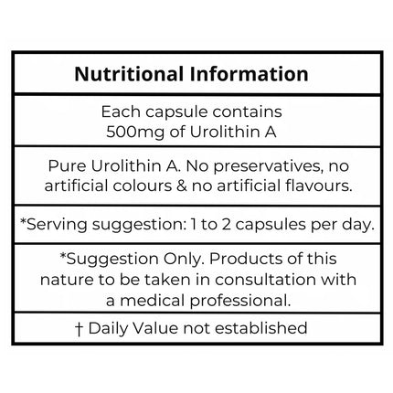 aeternum Urolithin A - UA - Capsules - 500mg - 60 Capsules