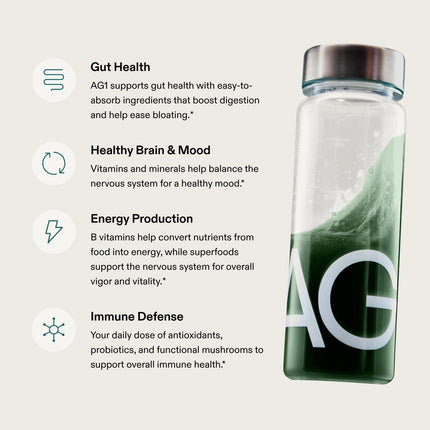 AG1 Athletic Greens Classic Formula: 75 Vitamins, Probiotic & Gut Health