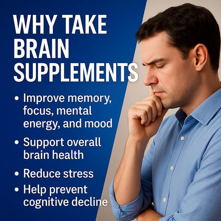 Ageless Brain Supplements for Memory & Focus | Nootropic (60 Capsules)