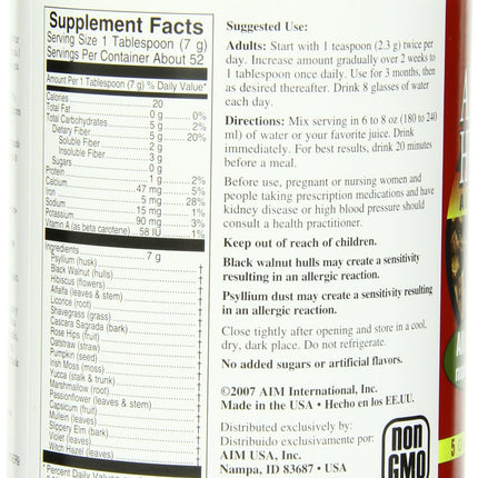AIM Herbal Fiberblend Raspberry Powder 13 oz by AIM International | Gentle Detox & Fiber Support