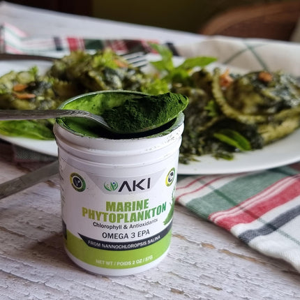 AKI Marine Phytoplankton Powder – Vegan Omega-3 EPA, Plant-Based Protein, 2oz/57g