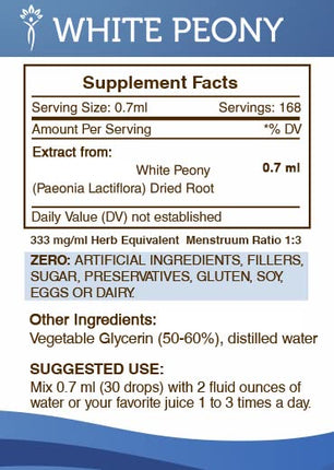 Secrets of the Tribe White Peony Tincture 675 mg Alcohol-Free Glycerite