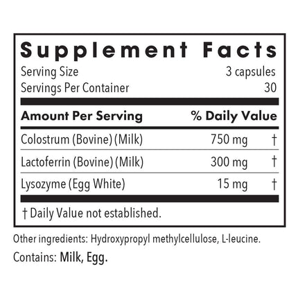 Allergy Research Group Laktoferrin with Colostrum - Lactoferrin + Bovine Colostrum | 90 Veggie Capsules