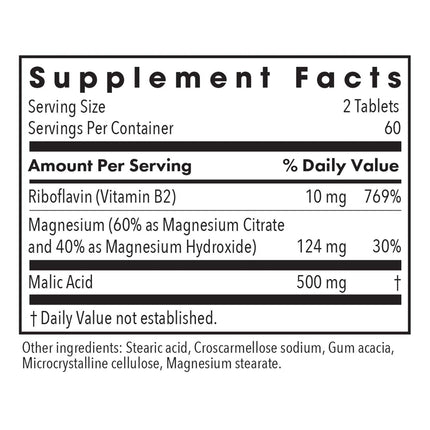 Allergy Research Group Magnesium Malate Forte - Energy Support, 120 Tablets