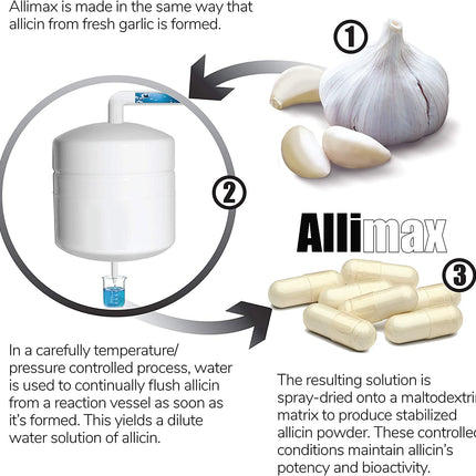 ALLIMAX 180mg 90 Capsules | Stabilized Allicin Garlic for Immune Support