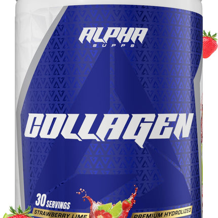 Alpha Supps Premium Hydrolyzed Collagen Powder - Strawberry Lime, 30 Servings