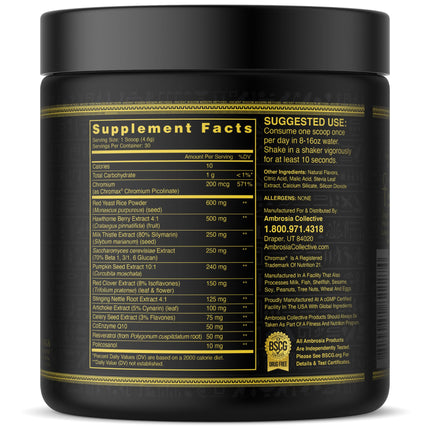 Ambrosia Nektar Superfood Powder - Daily Organ Support | 30 Servings | Strawberry Lychee