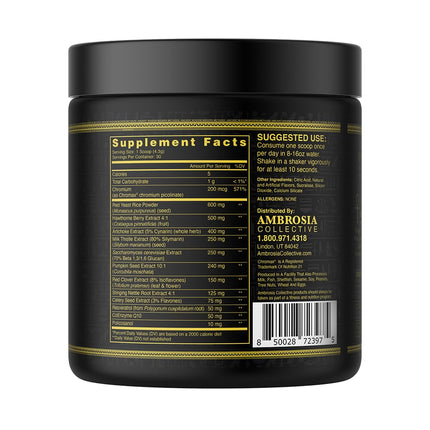 Ambrosia Nektar – Daily Organ Support Superfood Powder (13 Ingredients) | Honey Lemon | 30 Servings