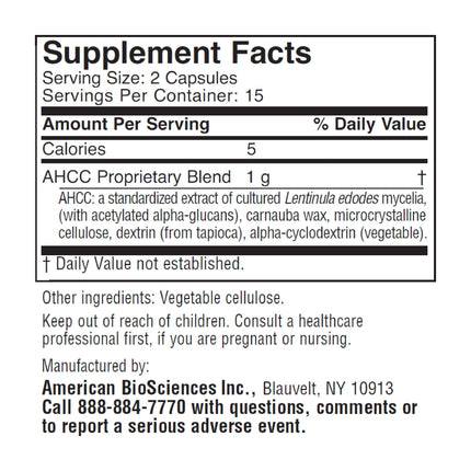 American BioSciences ImmPower AHCC 6-Pack – Enhanced Immune Support, 500 mg per Capsule, 30 Vegetarian Capsules
