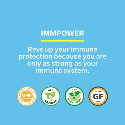American BioSciences ImmPower | Enhanced Immune Support with AHCC | 2-Pack, 30 Vegetarian Capsules