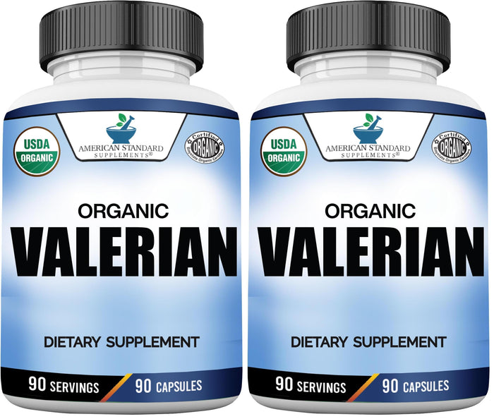 American Standard Organic Valerian – 90 Capsules, Pack of 2 | Vegan, Gluten Free, Non-GMO