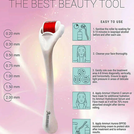 Derma Roller Titanium System for Skin Rejuvenation & Anti-Ageing | Ammuri