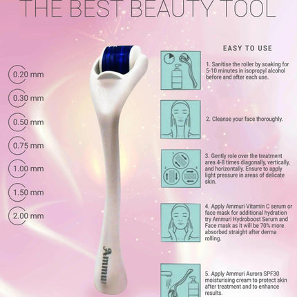 Titanium Derma Roller System for Skin Rejuvenation & Collagen Boost | Ammuri