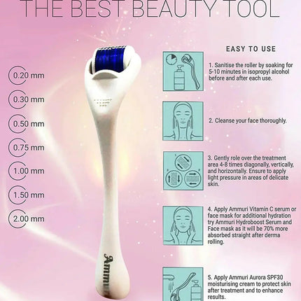 Titanium Derma Roller 0.5mm for Skin Rejuvenation & Collagen Boost | Ammuri