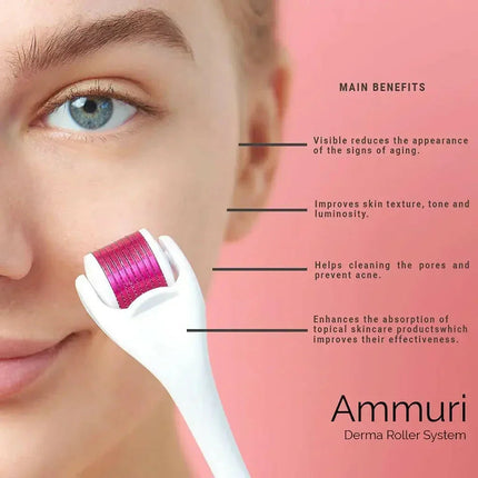 Titanium Derma Roller System for Microneedling & Skin Rejuvenation | Ammuri