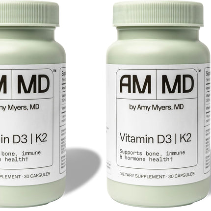 Amy Myers MD Vitamin D3/K2 10,000 IU Capsules – Bone, Immune & Healthy Mindset Support (Pack of 2)