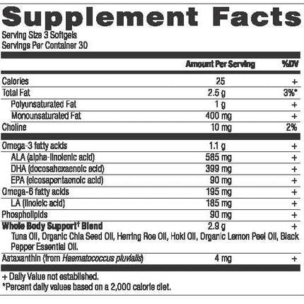 Ancient Omegas Whole Body by Ancient Nutrition – Wild-Caught Fish Oil, ALA/DHA/EPA/ETA, 90 Capsules