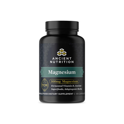 Ancient Nutrition Magnesium 300mg with Vitamin D – Immune Support, Enzyme Activated, Adaptogenic Herbs, Paleo & Keto Friendly | 90 Capsules