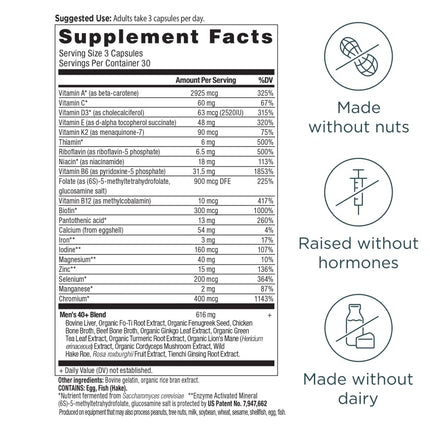 Ancient Nutrition Multivitamin for Men 40+ – 90 Count (3 Day)