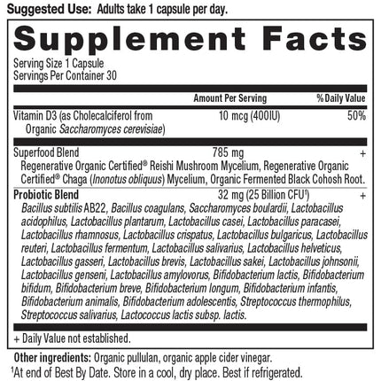 Ancient Nutrition Probiotics for Women 50+ | Regenerative Organic Certified | 25B CFUs | 30 Count | Once Daily