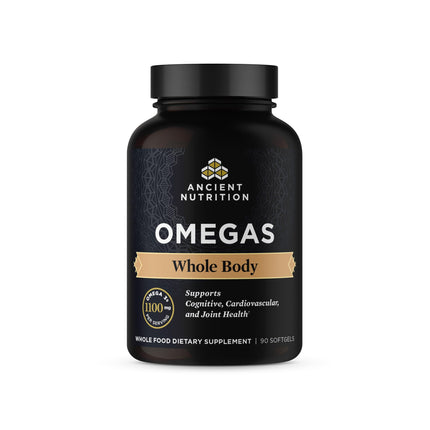 Ancient Omegas Whole Body by Ancient Nutrition – Wild-Caught Fish Oil, ALA/DHA/EPA/ETA, 90 Capsules