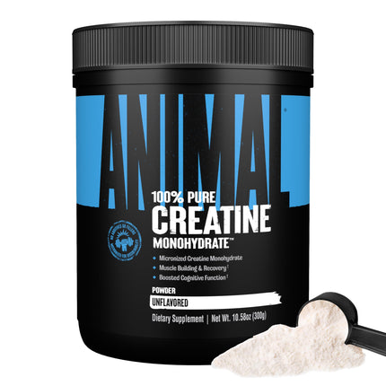 Animal Creatine Monohydrate Powder – 300g Unflavored Micronized Creatine