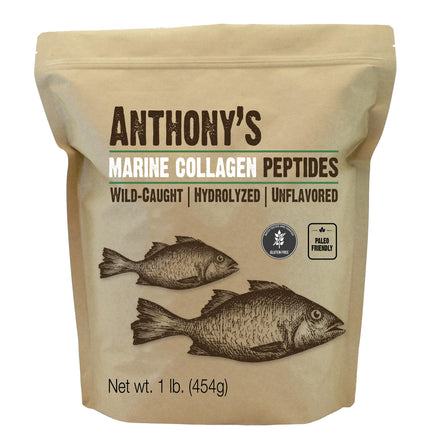 Anthony's Hydrolyzed Marine Collagen Peptides — Gluten-Free, Unflavored, Paleo & Keto Friendly, 1 Pound
