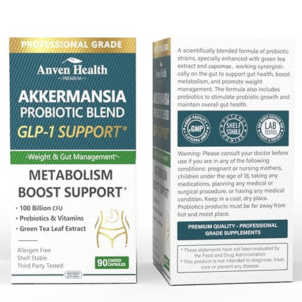 Anven Health GLP-1 Probiotic + Prebiotic, 100B CFU – 180 Capsules