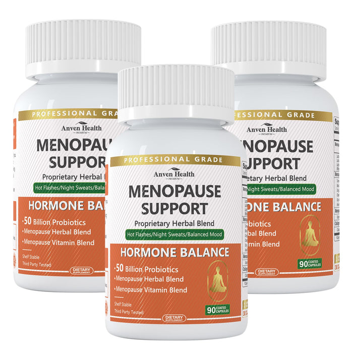 Anven Health Menopause Supplements – Probiotics, D3 & B6 | 270 Veggie Caps