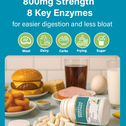 Anven Health 800mg Digestive Enzymes with Probiotics & Prebiotics – 270 Capsules (90-Day, Non-GMO)