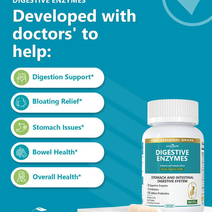 Anven Health 800mg Digestive Enzymes with Probiotics & Prebiotics – 270 Capsules (90-Day, Non-GMO)