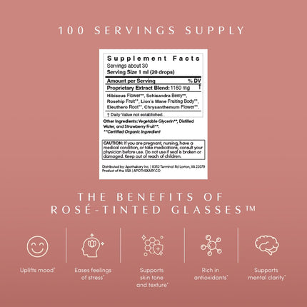 Apothékary Rosé-Tinted Glasses: Alcohol-Free Drops for Mood, Focus, and Glow