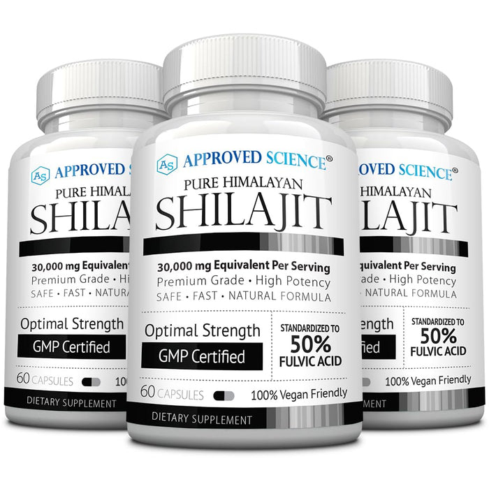 Approved Science Himalayan Shilajit - 50% Fulvic Acid, 30:1 Extract, 180 Vegan Capsules