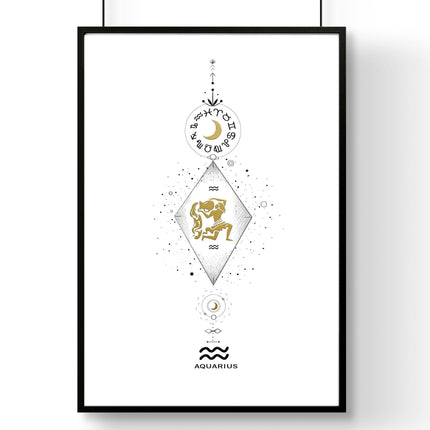 Aquarius constellation wall art print | Zodiac horoscope sign