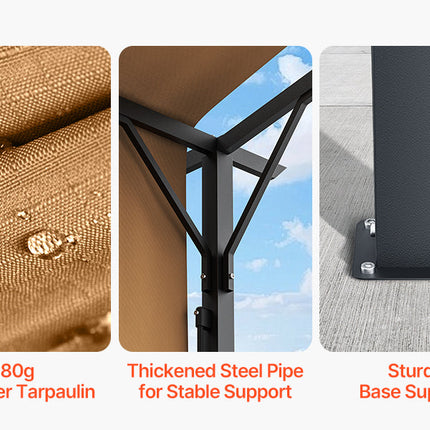 VEVOR Outdoor Pergola Arched Top Metal Pergola Retractable Pergola with Sun Shade Canopy Large Patio Shelter Pavilion for Deck