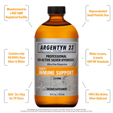 Argentyn 23 Professional Immune Support – Bio-Active Silver Hydrosol, 23 ppm, 16 fl oz