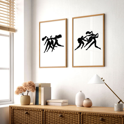 Art For Hallway | Set of 2 Boho Women Wall art Prints