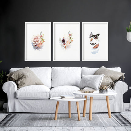 Art for a living room | set of 3 wall art prints